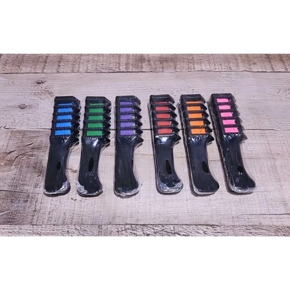 Temporary Hair Chalk Comb Hair Color Dye Cosplay Kit Washable Safe 6 Pieces